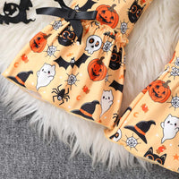 Load image into Gallery viewer, 2 Pieces Set Baby Kid Girls Halloween Letters Tops And Polka dots Pants Wholesale 25101524
