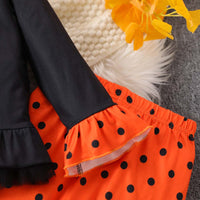 Load image into Gallery viewer, 2 Pieces Set Baby Kid Girls Halloween Letters Tops And Polka dots Pants Wholesale 25101524
