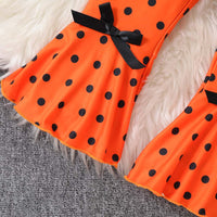 Load image into Gallery viewer, 2 Pieces Set Baby Kid Girls Halloween Letters Tops And Polka dots Pants Wholesale 25101524
