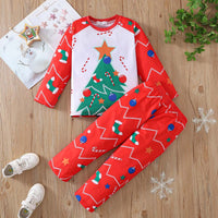 Load image into Gallery viewer, 2 Pieces Set Baby Kid Girls Boys Christmas Polka dots Cartoon Tops And Pants Wholesale 25101527
