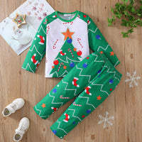 Load image into Gallery viewer, 2 Pieces Set Baby Kid Girls Boys Christmas Polka dots Cartoon Tops And Pants Wholesale 25101527
