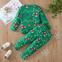 Load image into Gallery viewer, 2 Pieces Set Baby Kid Girls Boys Christmas Polka dots Cartoon Tops And Pants Wholesale 25101527
