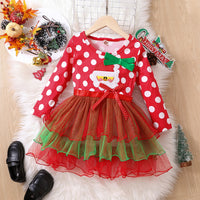 Load image into Gallery viewer, Baby Kid Girls Polka dots Cartoon Christmas Dresses Wholesale 25101529
