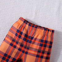 Load image into Gallery viewer, 2 Pieces Set Baby Kid Girls Halloween Letters Tops And Checked Pants Wholesale 25101534

