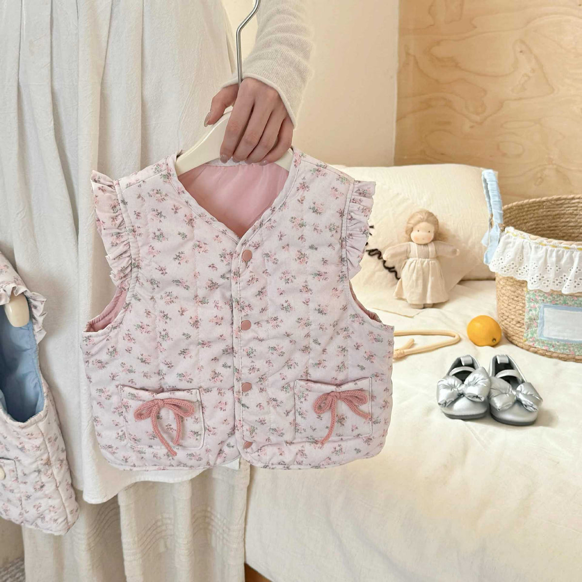 Baby Kid Girls Flower Print Vests Waistcoats Wholesale 25110303