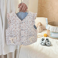 Load image into Gallery viewer, Baby Kid Girls Flower Print Vests Waistcoats Wholesale 25110303

