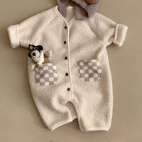Load image into Gallery viewer, Baby Girls Boys Solid Color Checked Jumpsuits Wholesale 25110318
