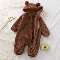 Load image into Gallery viewer, Newborn Baby Bear Outfit and Footies Girls Boys Winter Fleece Clothes Hooded Jumpsuits Snowsuit Wholesale 25110320

