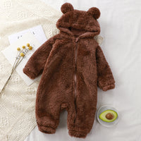 Load image into Gallery viewer, Newborn Baby Bear Outfit and Footies Girls Boys Winter Fleece Clothes Hooded Jumpsuits Snowsuit Wholesale 25110320
