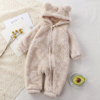 Load image into Gallery viewer, Newborn Baby Bear Outfit and Footies Girls Boys Winter Fleece Clothes Hooded Jumpsuits Snowsuit Wholesale 25110320
