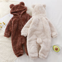 Load image into Gallery viewer, Newborn Baby Bear Outfit and Footies Girls Boys Winter Fleece Clothes Hooded Jumpsuits Snowsuit Wholesale 25110320
