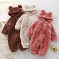 Load image into Gallery viewer, Newborn Baby Bear Outfit and Footies Girls Boys Winter Fleece Clothes Hooded Jumpsuits Snowsuit Wholesale 25110320
