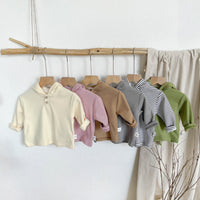 Load image into Gallery viewer, Baby Kid Girls Boys Solid Color Striped Tops Wholesale 25110326
