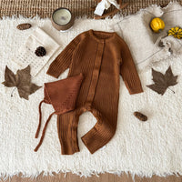 Load image into Gallery viewer, Baby Knitted Solid Color Jumpsuits Warm Cotton Winter Outwear for Infants Wholesale 25110339（Hat not included）
