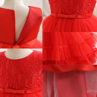 Load image into Gallery viewer, Kid Girls Solid Color Bow Princess Dresses Wholesale 25112508
