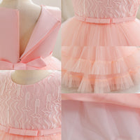 Load image into Gallery viewer, Kid Girls Solid Color Bow Princess Dresses Wholesale 25112508
