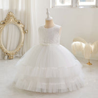 Load image into Gallery viewer, Kid Girls Solid Color Bow Princess Dresses Wholesale 25112508

