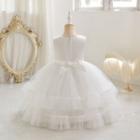 Load image into Gallery viewer, Kid Girls Solid Color Bow Princess Dresses Wholesale 25112508

