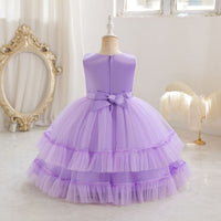 Load image into Gallery viewer, Kid Girls Solid Color Bow Princess Dresses Wholesale 25112508
