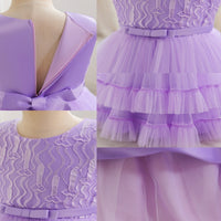 Load image into Gallery viewer, Kid Girls Solid Color Bow Princess Dresses Wholesale 25112508
