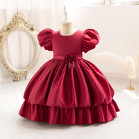 Load image into Gallery viewer, Kid Girls Solid Color Princess Dresses Wholesale 25112517
