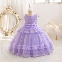 Load image into Gallery viewer, Kid Girls Solid Color Princess Dresses Wholesale 25112528
