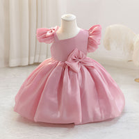 Load image into Gallery viewer, Baby Kid Girls Solid Color Bow Princess Dresses Wholesale 25112534
