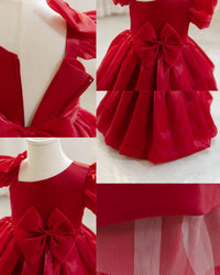 Load image into Gallery viewer, Baby Kid Girls Solid Color Bow Princess Dresses Wholesale 25112534
