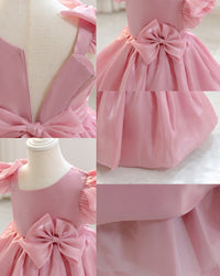 Load image into Gallery viewer, Baby Kid Girls Solid Color Bow Princess Dresses Wholesale 25112534
