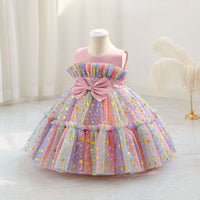 Load image into Gallery viewer, Baby Kid Girls Color-blocking Star Princess Dresses Wholesale 25112535
