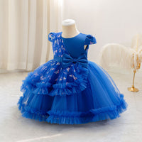 Load image into Gallery viewer, Baby Kid Girls Solid Color Butterfly Bow Princess Dresses Wholesale 25112542
