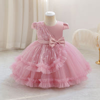 Load image into Gallery viewer, Baby Kid Girls Solid Color Butterfly Bow Princess Dresses Wholesale 25112542
