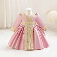 Load image into Gallery viewer, Baby Kid Girls Color-blocking Embroidered Dressy Princess Dresses Wholesale 25112545
