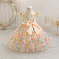 Load image into Gallery viewer, Baby Kid Girls Flower Bow Print Princess Dresses Wholesale 25112548
