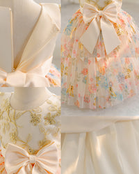 Load image into Gallery viewer, Baby Kid Girls Flower Bow Print Princess Dresses Wholesale 25112548
