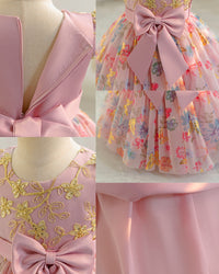 Load image into Gallery viewer, Baby Kid Girls Flower Bow Print Princess Dresses Wholesale 25112548
