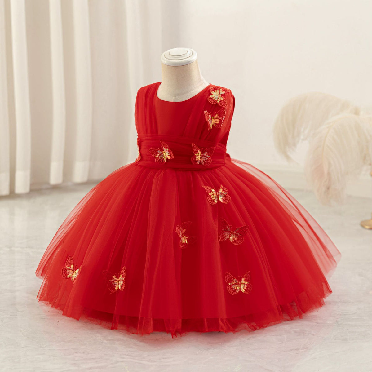 Baby Kid Girls Solid Color Bow Princess Dresses Wholesale 25112555