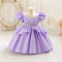 Load image into Gallery viewer, Baby Kid Girls Solid Color Embroidered Princess Dresses Wholesale 25112556
