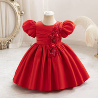 Load image into Gallery viewer, Baby Kid Girls Solid Color Embroidered Princess Dresses Wholesale 25112560
