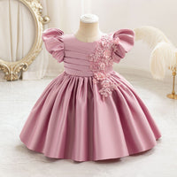 Load image into Gallery viewer, Baby Kid Girls Solid Color Embroidered Princess Dresses Wholesale 25112560
