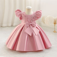 Load image into Gallery viewer, Baby Kid Girls Letters Bow Princess Dresses Wholesale 25112565
