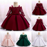 Load image into Gallery viewer, Baby Kid Girls Solid Color Princess Dresses Wholesale 25112572
