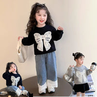 Load image into Gallery viewer, Baby Kid Girls Polka dots Bow Hoodies Sweatshirts Wholesale 25121603
