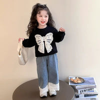 Load image into Gallery viewer, Baby Kid Girls Polka dots Bow Hoodies Sweatshirts Wholesale 25121603
