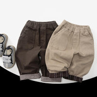 Load image into Gallery viewer, Baby Kid Girls Boys Solid Color Checked Pants Wholesale 25123106
