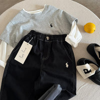 Load image into Gallery viewer, Baby Kid Unisex Solid Color Jeans Wholesale 25123135
