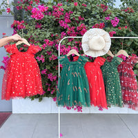 Load image into Gallery viewer, Baby Kid Girls Checked Star Dresses Wholesale 26010701
