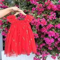 Load image into Gallery viewer, Baby Kid Girls Checked Star Dresses Wholesale 26010701

