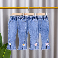 Load image into Gallery viewer, Baby Kid Girls Solid Color Flower Jeans Wholesale 26010702
