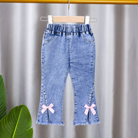 Load image into Gallery viewer, Baby Kid Girls Solid Color Flower Jeans Wholesale 26010702

